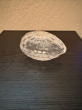 Clear Glass Egg Shaped Trinket Box